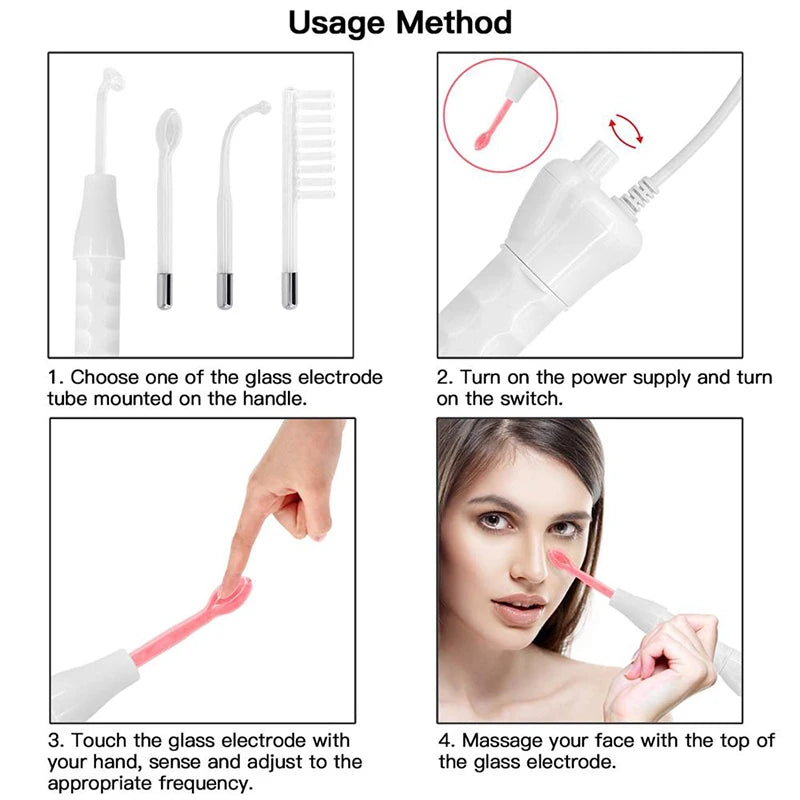 High Frequency Facial Welding Machine Skin Rejuvenator with High Frequency Therapy Wand Transformer for Face Beauty