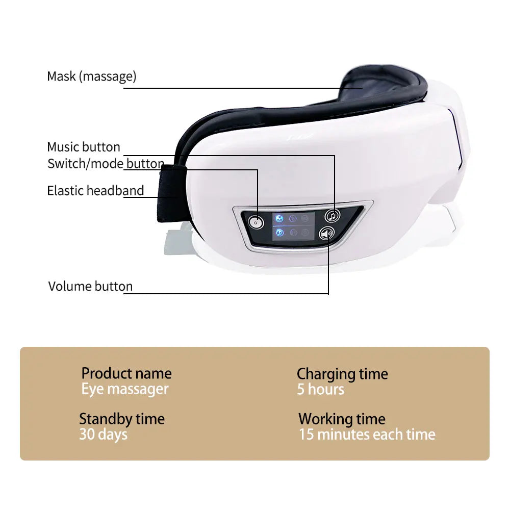 Eye massager to Relieve Eye Fatigue Vibration Airbag Pressure Eye Massage Bluetooth Music Relax Your Body Smart Eye Care Tools