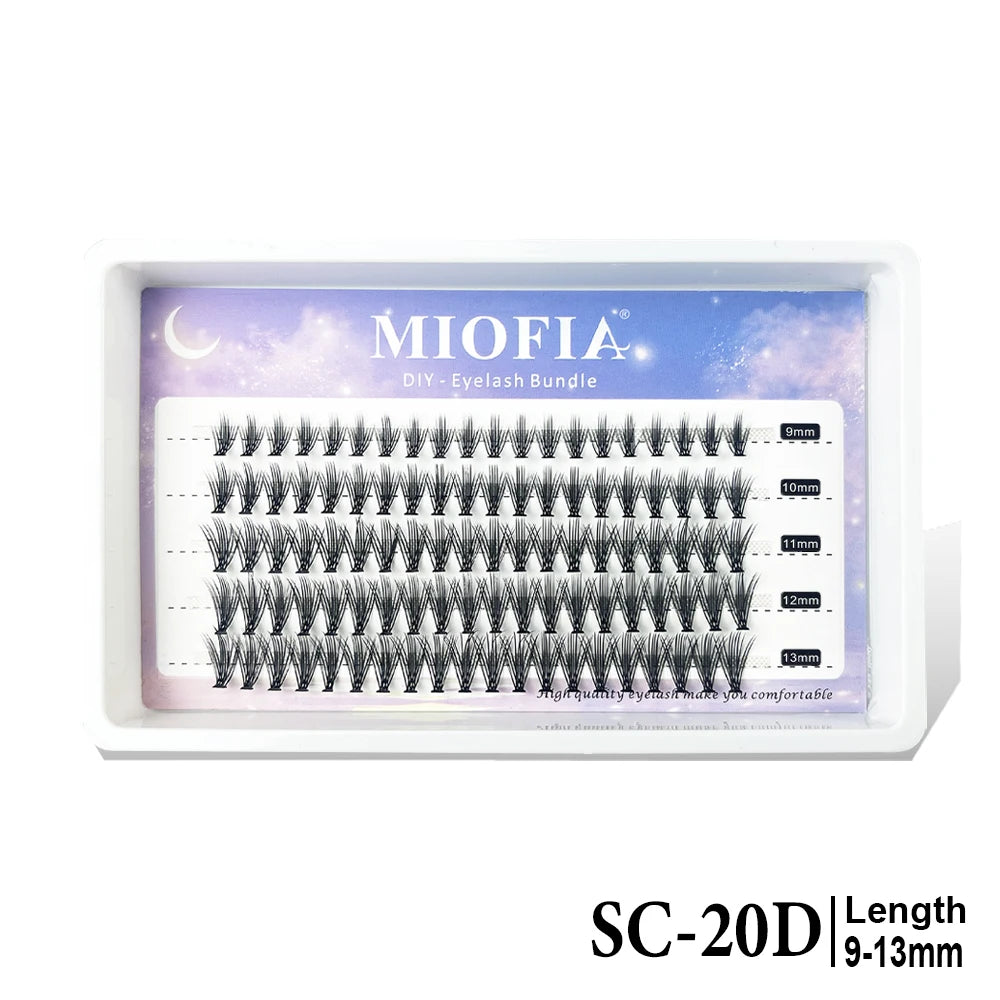 MIOFIA Thick Fluffy Lashes Clusters 150D 100D 80D 50D Natural Lash Clusters 3D Faux Mink Lashes DIY Eyelash Extension Makeup