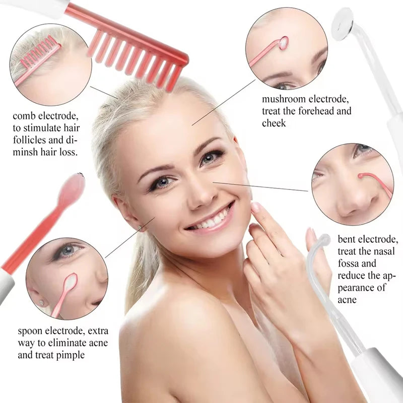High Frequency Facial Welding Machine Skin Rejuvenator with High Frequency Therapy Wand Transformer for Face Beauty