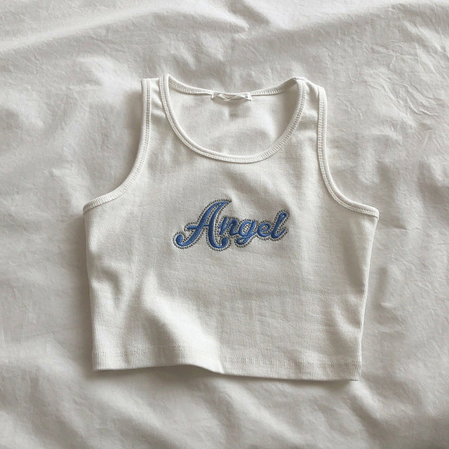 Embroidered Women's Casual Sleeveless Angel Vest