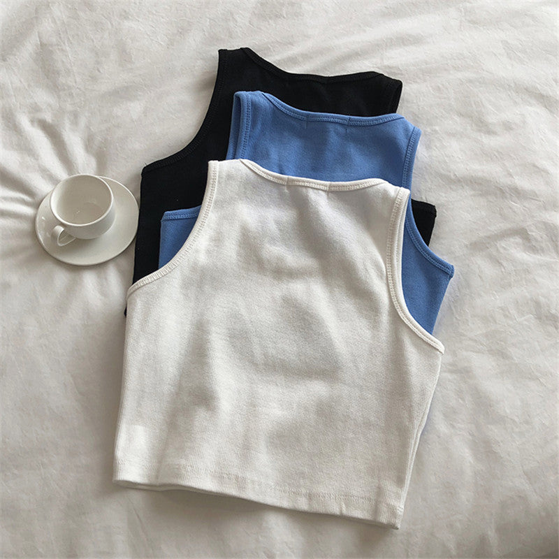 Embroidered Women's Casual Sleeveless Angel Vest