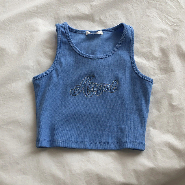 Embroidered Women's Casual Sleeveless Angel Vest